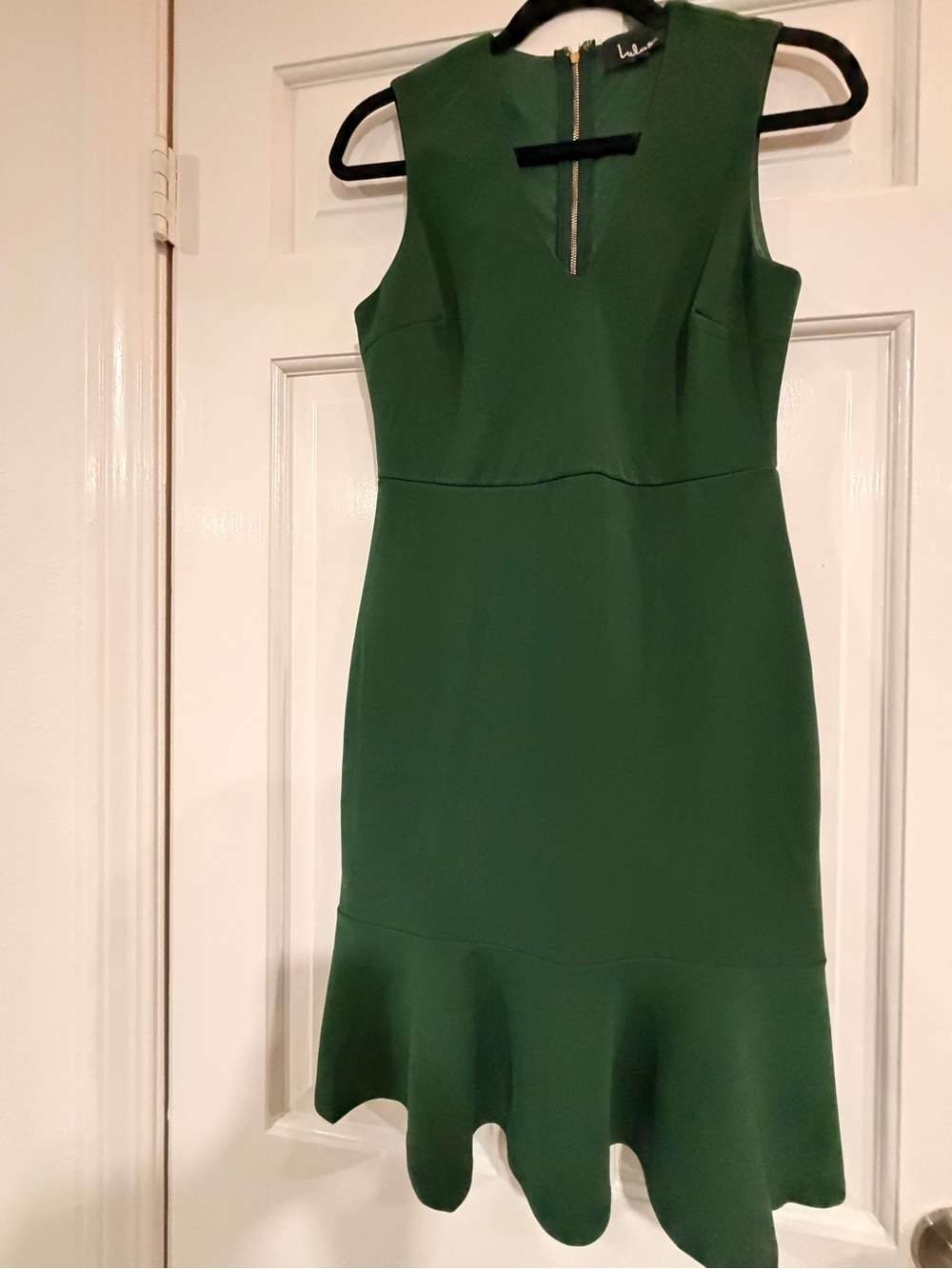 Green Sleeveless Flounce Hem Dress